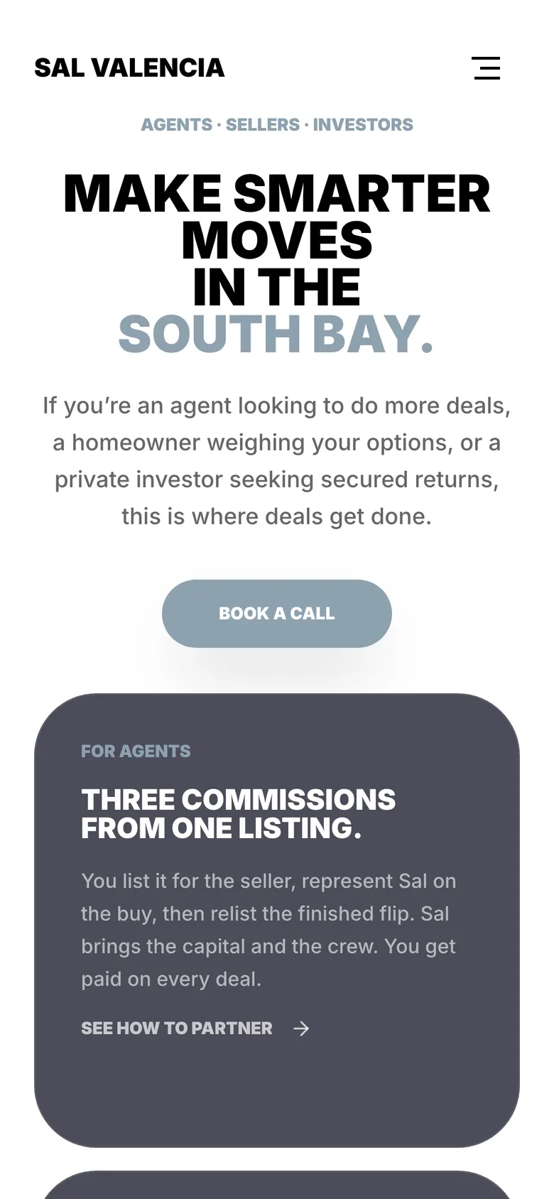 Sal Valencia website on a phone