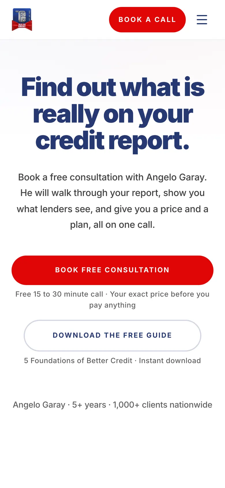 Tailor Your Credit website on a phone