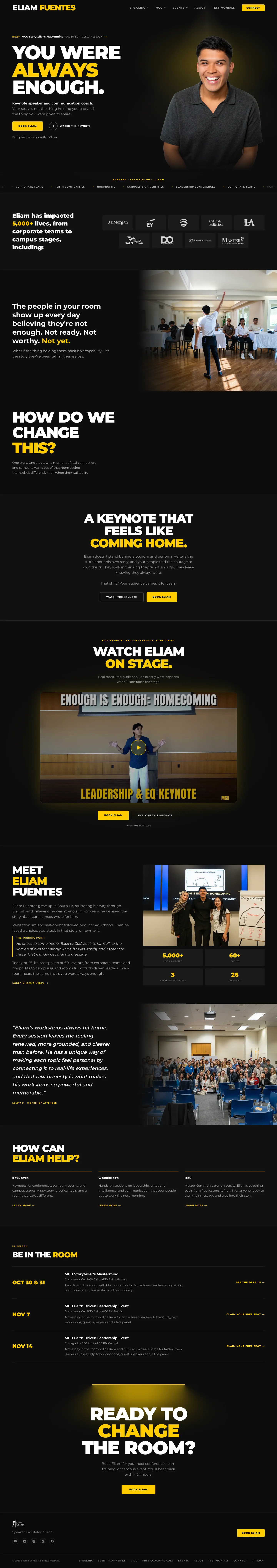 Eliam Fuentes homepage on a desktop