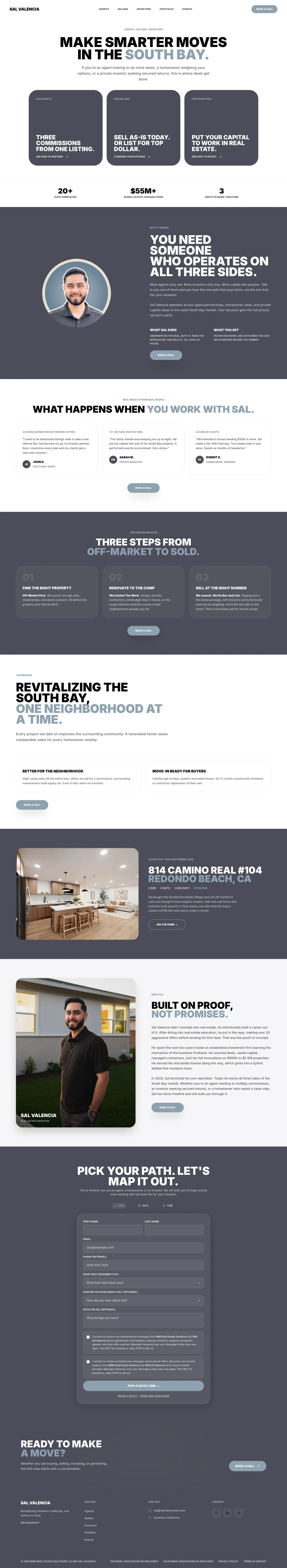 Sal Valencia homepage on a desktop